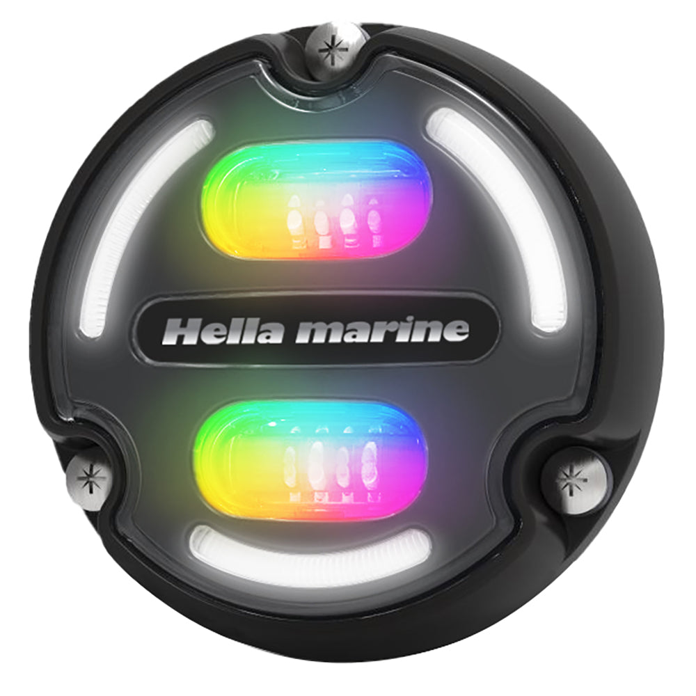 Hella Marine A2 RGB Underwater Light  3000 Lumens  Black Housing  Charcoal Lens wEdge Light