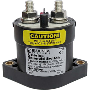Blue Sea 7765 LSeries Solenoid Switch  150A  1224V DC