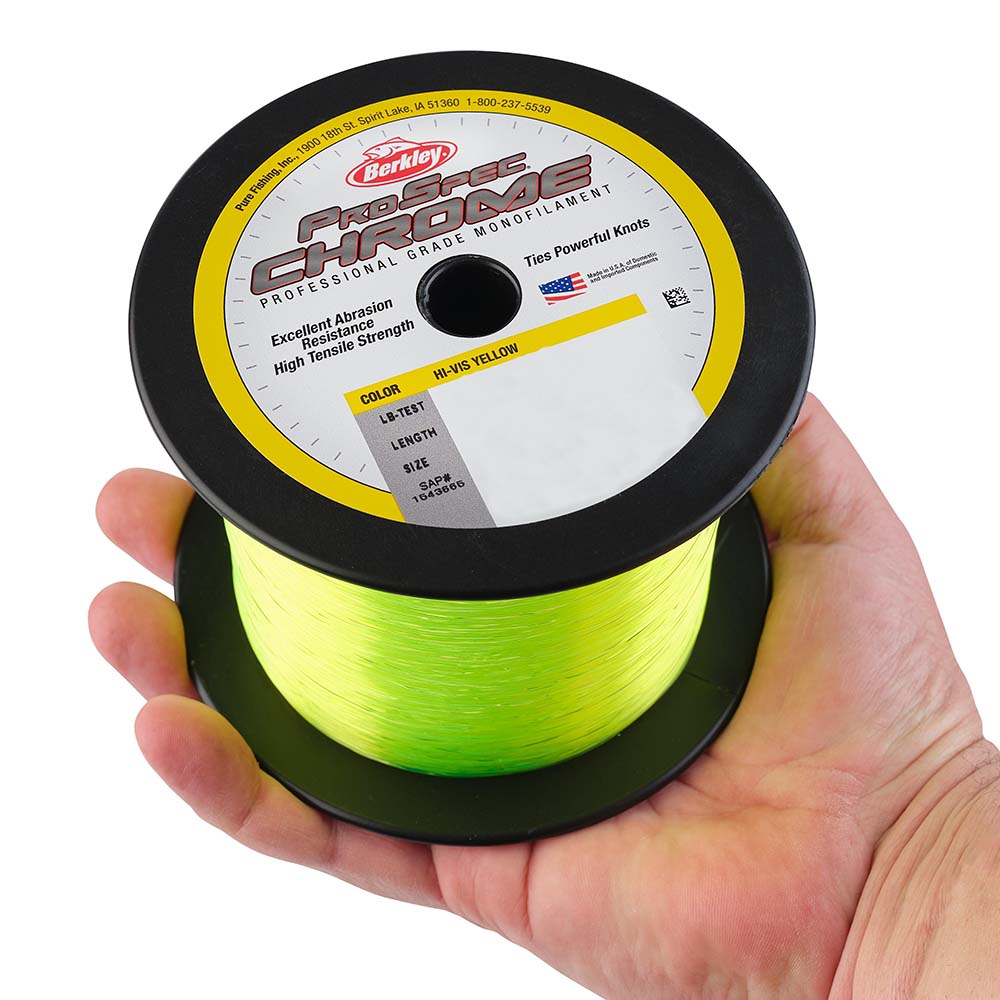 Berkley ProSpec Chrome HiVis Yellow Monofilament  130 lb  2000 yds  PSC5B130HVY