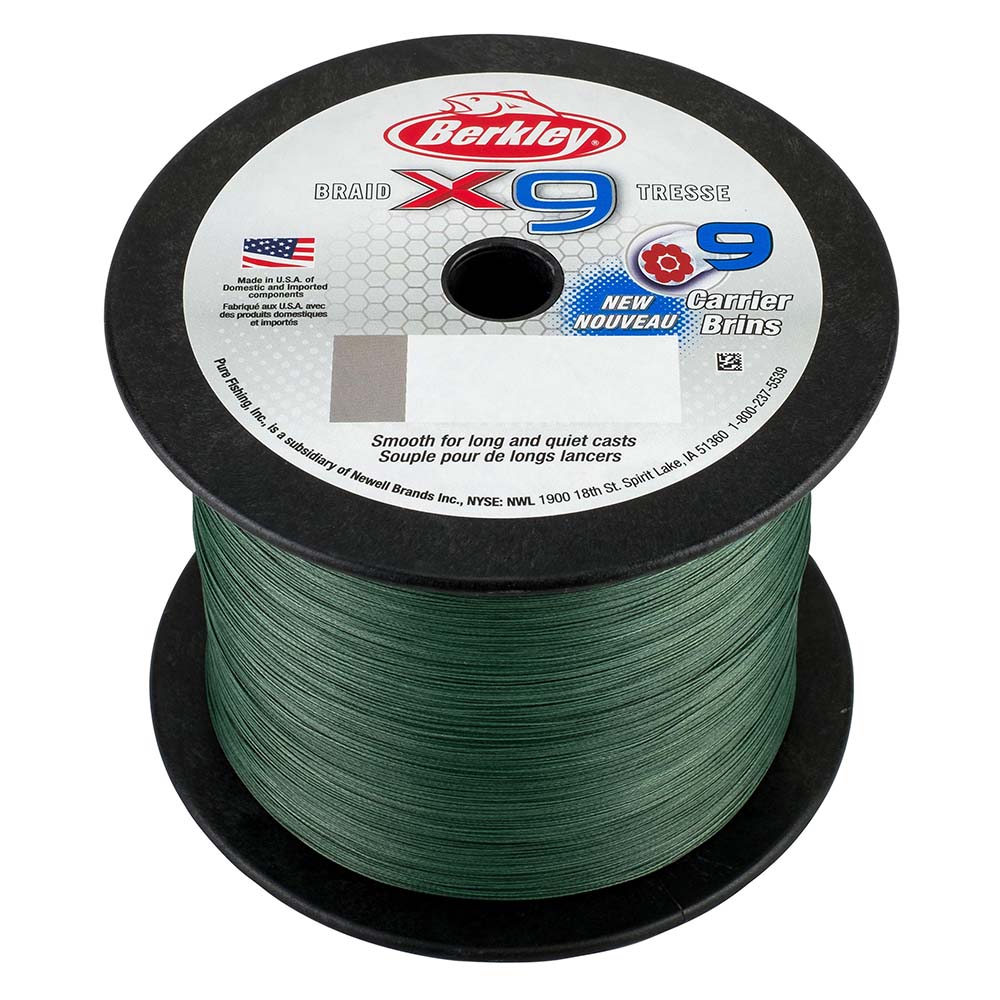 Berkley x9 Braid LowVis Green  100lb  2188 yds  X9BBK10022