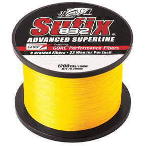 Sufix 832 Advanced Superline Braid  10lb  HiVis Yellow  1200 yds