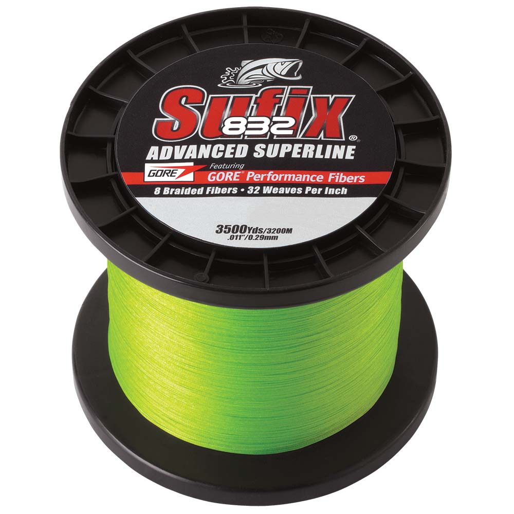 Sufix 832 Advanced Superline Braid  10lb  Neon Green  3500 yds