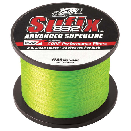 Sufix 832 Advanced Superline Braid  20lb  Neon Lime  1200 yds