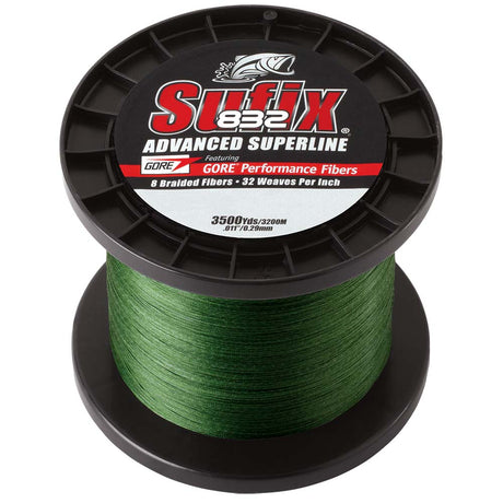 Sufix 832 Advanced Superline Braid  30lb  LowVis Green  3500 yds