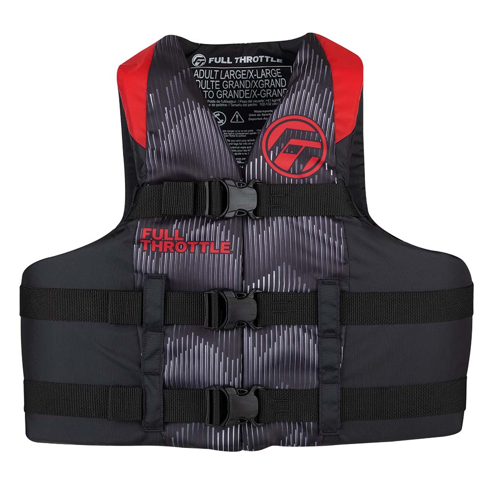 Full Throttle Adult Nylon Life Jacket  SM  RedBlack