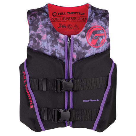 Full Throttle Youth RapidDry FlexBack Life Jacket  PinkBlack