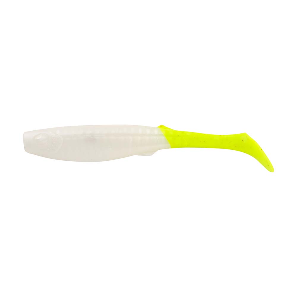 Berkley Gulp Paddleshad  4  Pearl WhiteChartreuse