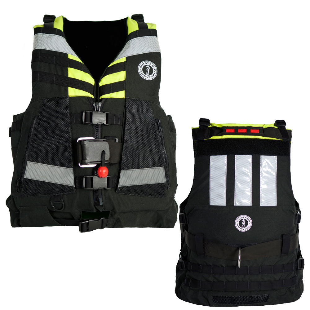Mustang Swift Water Rescue Vest  Fluorescent YellowGreenBlack  Universal
