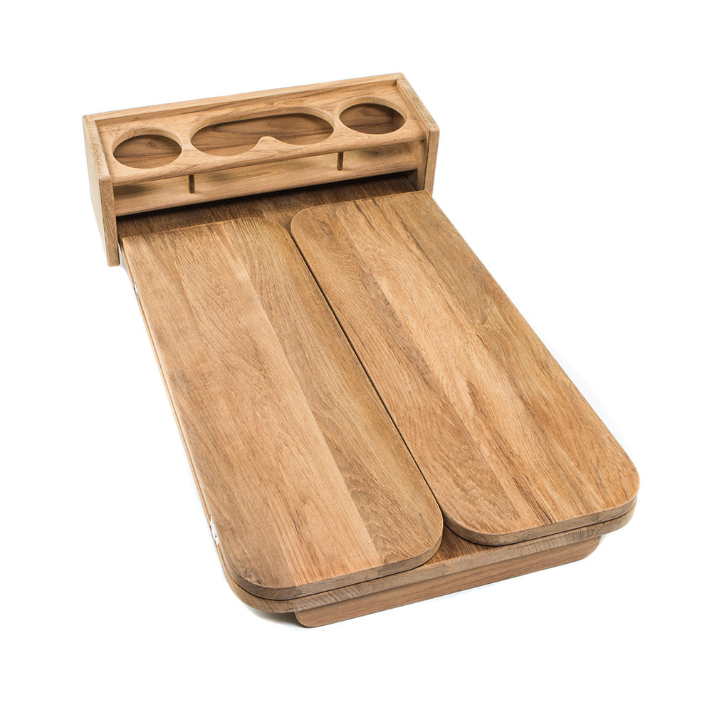 Whitecap Cockpit Table wFolding Leaves  4 Cupholders  Teak