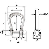 Wichard SelfLocking Bow Shackle  Diameter 10mm  1332