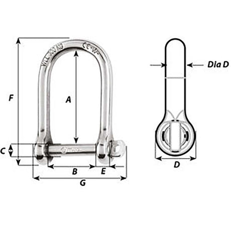Wichard SelfLocking Large Shackle  Diameter 5mm  316
