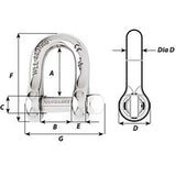 Wichard Captive Pin D Shackle  Diameter 4mm  532