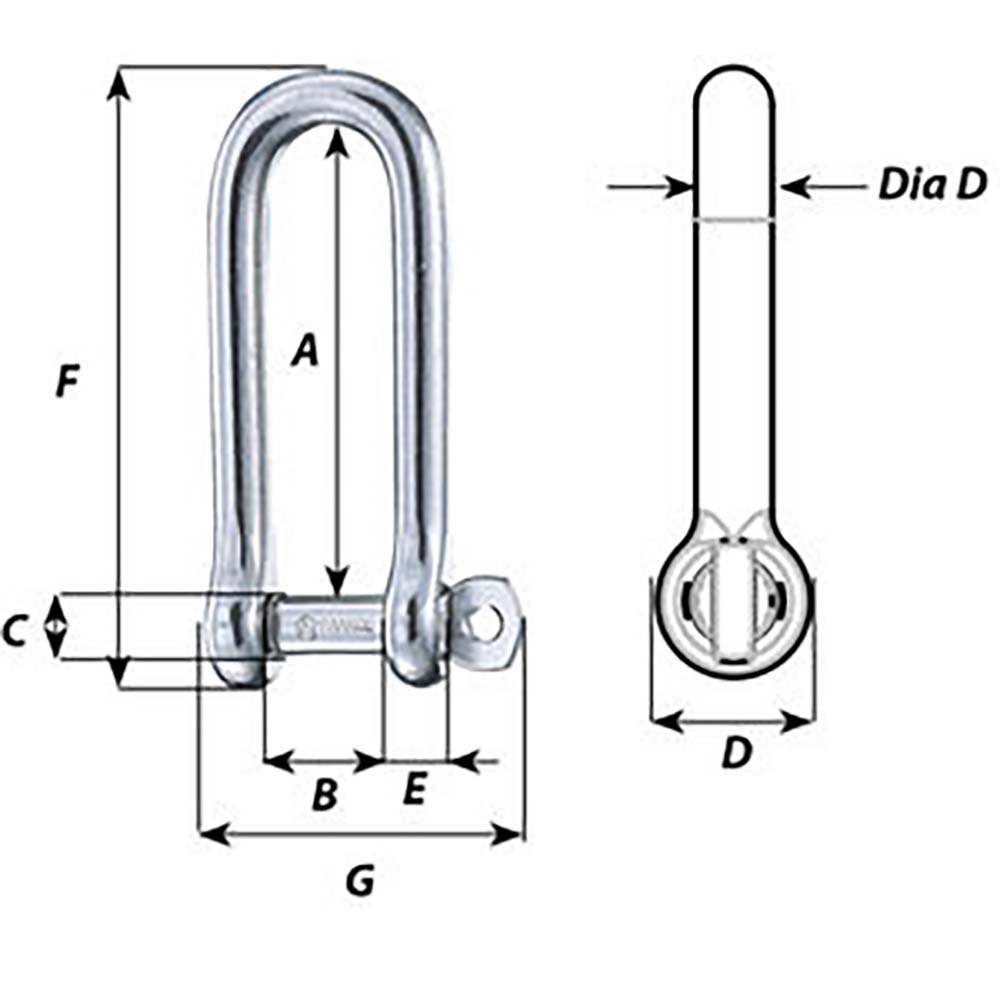 Wichard Captive Pin Long D Shackle  Diameter 10mm  1332