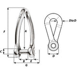 Wichard Captive Pin Twisted Shackle  Diameter 5mm  316