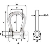 Wichard Captive Pin Bow Shackle  Diameter 5mm  316