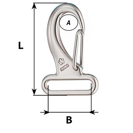 Wichard Webbing Snap Hook  30mm  Length 60mm