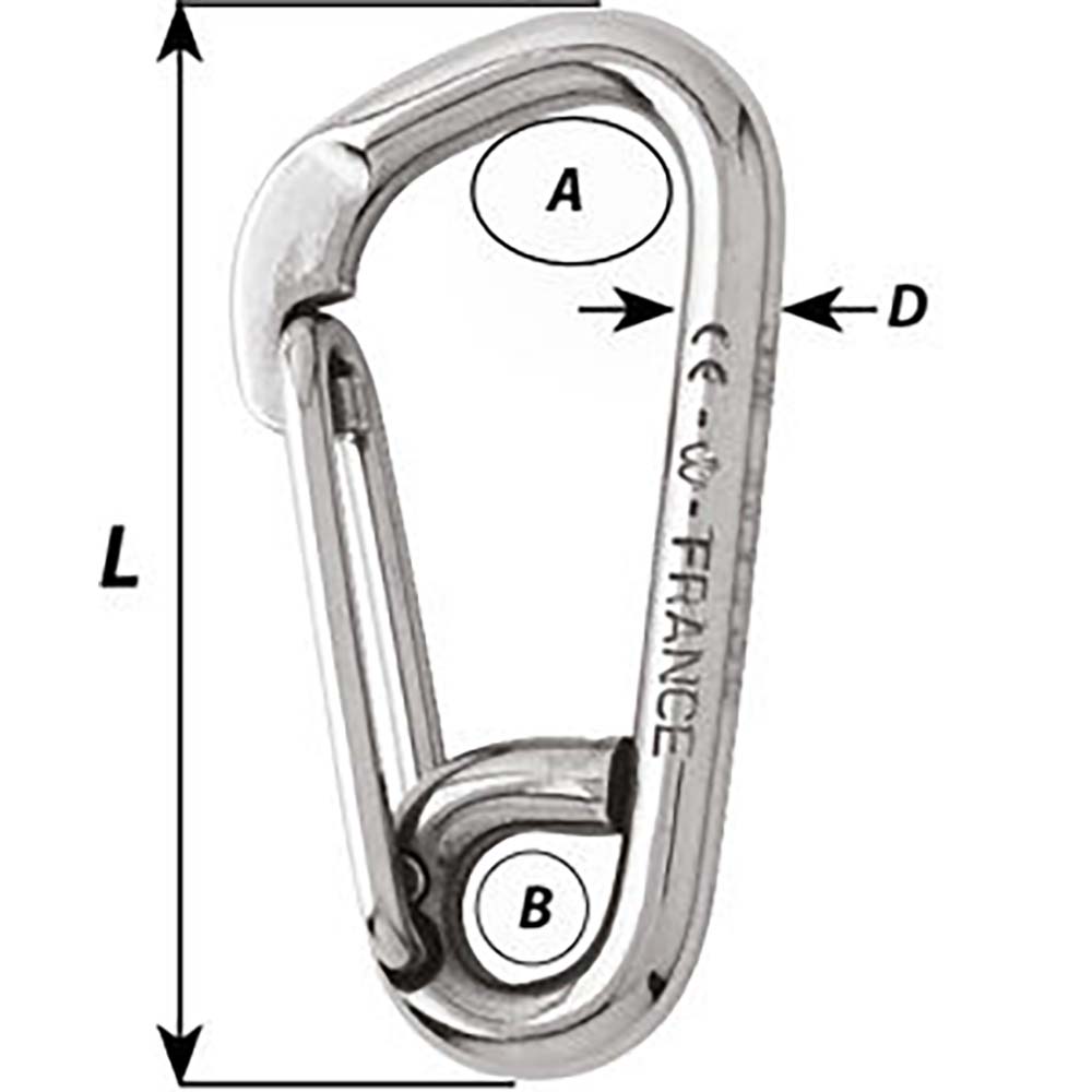 Wichard Asymmetric Carbine Hook  Length 60mm  14