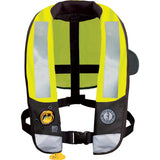 Mustang HIT High Visibility Inflatable PFD  Fluorescent YellowGreen  AutomaticManual