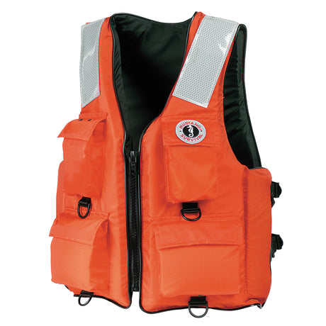 Mustang 4Pocket Flotation Vest  Orange  Medium