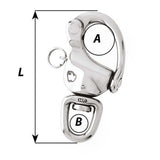 Wichard 234 Snap Shackle wSwivel  Clevis Pin  70mm