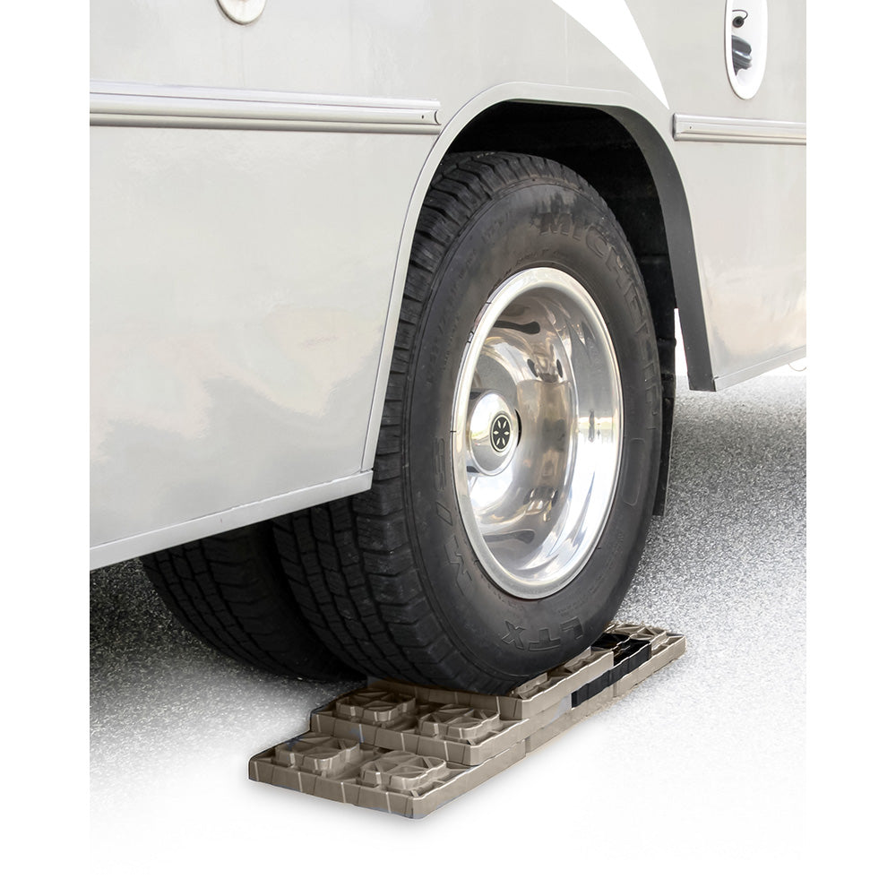 Camco FasTen Leveling Blocks wTHandle  2x2  Brown 10Pack