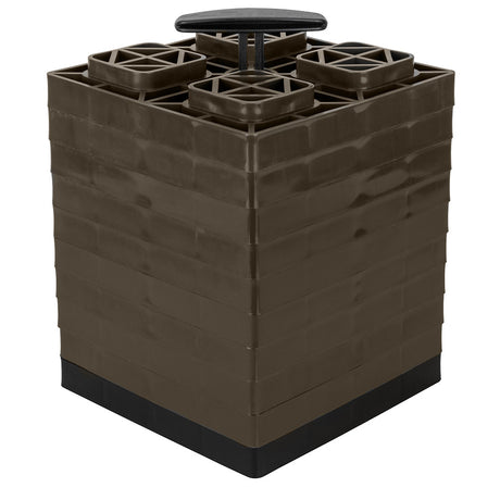 Camco FasTen Leveling Blocks wTHandle  2x2  Brown 10Pack