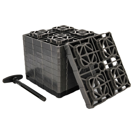 Camco FasTen Leveling Blocks XL wTHandle  2x2  Grey 10Pack
