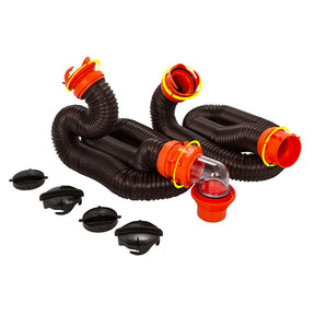 Camco RhinoFLEX 20 Sewer Hose Kit w4 In 1 Elbow Caps