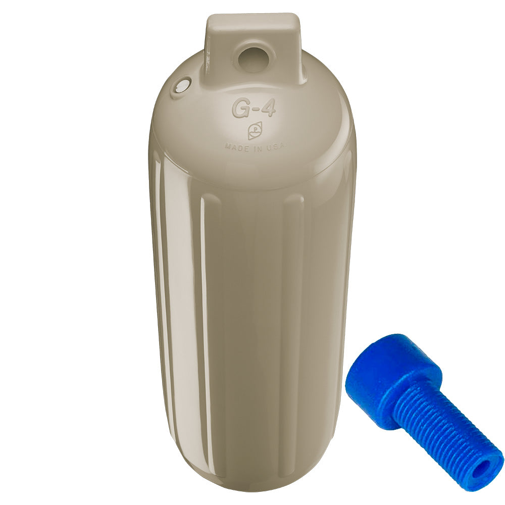 Polyform G4 Twin Eye Fender 65 x 22  Sand wAdapter