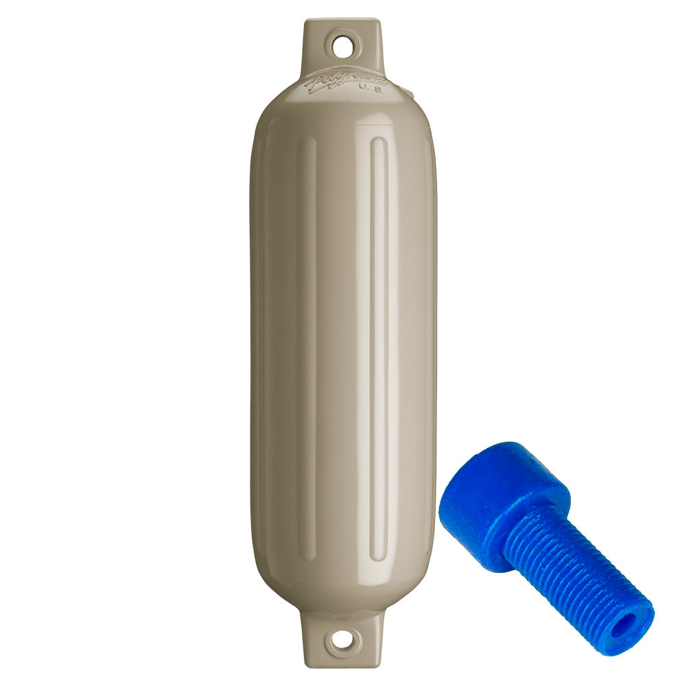 Polyform G4 Twin Eye Fender 65 x 22  Sand wAdapter