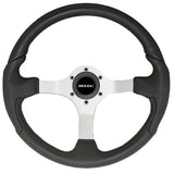Uflex Nisida Steering Wheel 138  Black Polyurethane Grip wBlack Aluminum Spokes