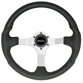 Uflex Nisida Steering Wheel 138  Black Polyurethane Grip wBlack Aluminum Spokes