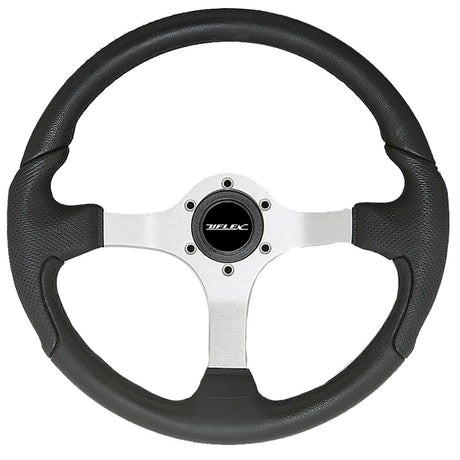Uflex Nisida Steering Wheel 138  Black Polyurethane Grip wBlack Aluminum Spokes