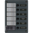 Blue Sea 8121  5 Position Contura Switch Panel wDual USB Chargers  1224V DC  Black