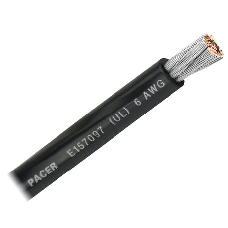 Pacer Black 6 AWG Battery Cable  Sold By The Foot