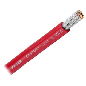 Pacer Red 6 AWG Battery Cable  Sold By The Foot