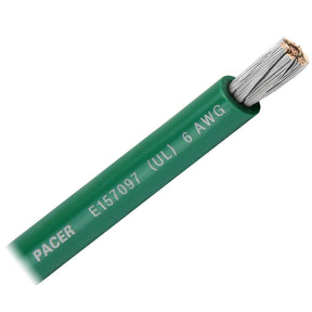 Pacer Green 6 AWG Battery Cable  Sold By The Foot
