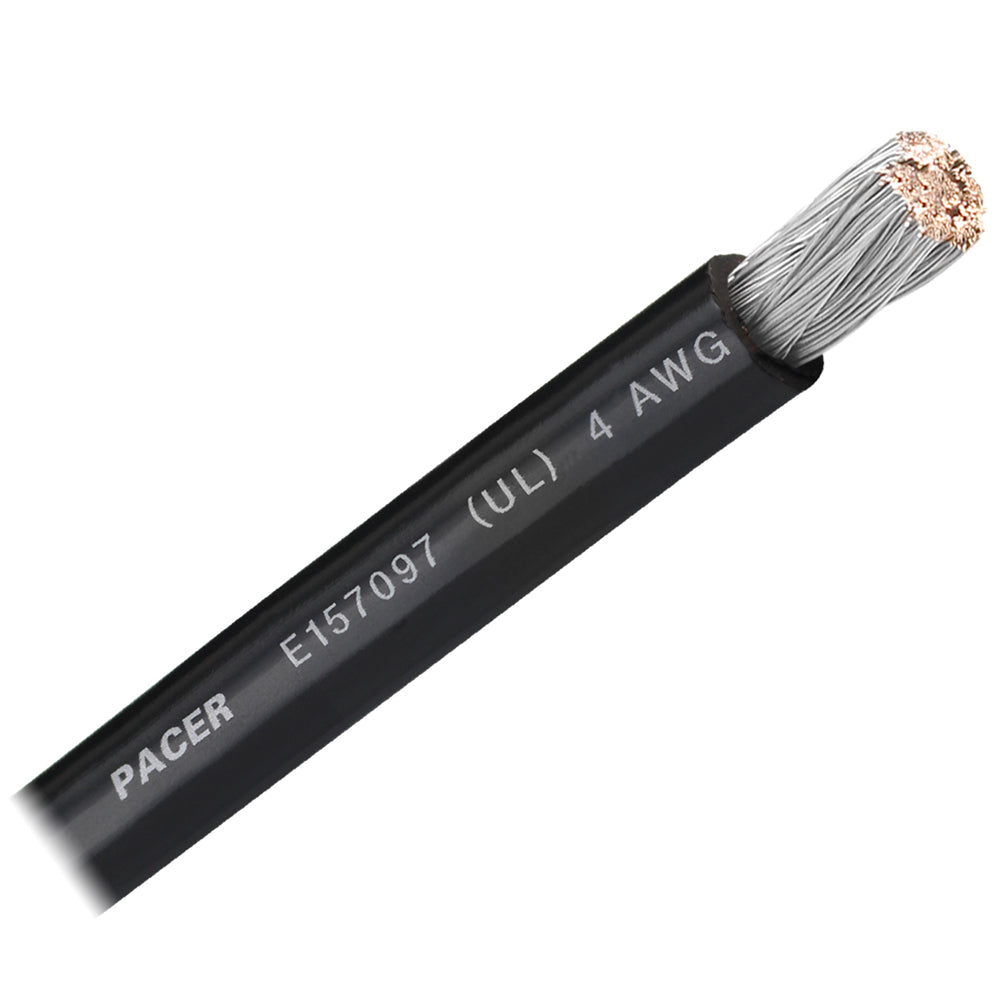 Pacer Black 4 AWG Battery Cable  Sold By The Foot