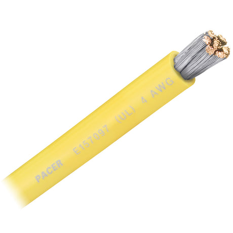 Pacer Yellow 4 AWG Battery Cable  Sold By The Foot