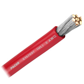 Pacer Red 2 AWG Battery Cable  Sold By The Foot