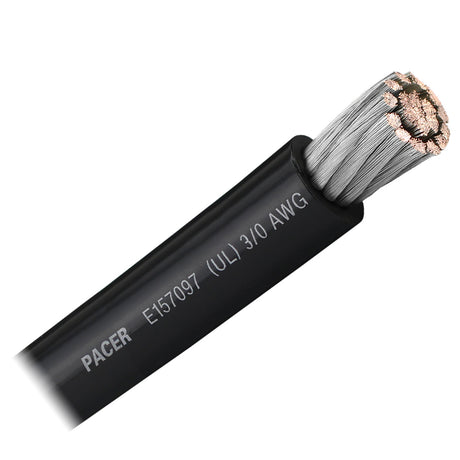 Pacer Black 30 AWG Battery Cable  Sold By The Foot