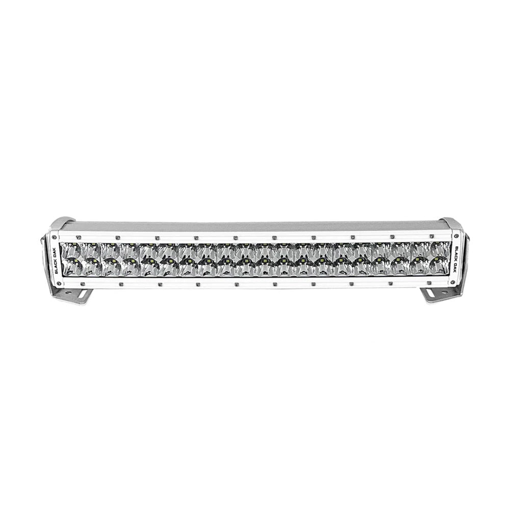 Black Oak Pro Series 30 Curved Double Row 20 LED Light Bar  Combo Optics  White Housing