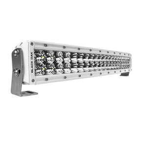Black Oak Pro Series 30 Curved Double Row 20 LED Light Bar  Combo Optics  White Housing