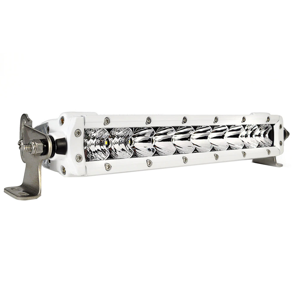 Black Oak Pro Series 30 Single Row 10 LED Light Bar  Combo Optics  White Housing