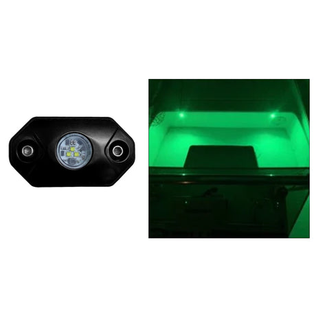 Black Oak Rock Accent Light  Green  Black Housing