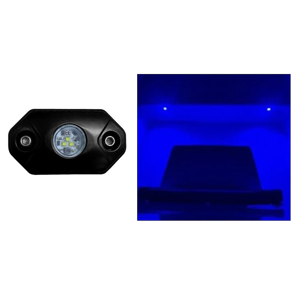 Black Oak Rock Accent Light  Blue  Black Housing