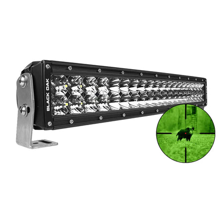 Black Oak Pro Series 30 Double Row Combo Infrared 20 850nm LED Light Bar  Black Housing