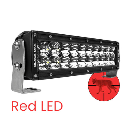 Black Oak 10 Red LED Predator Hunting Light Bar  Combo Optics  Black Housing  Pro Series 30