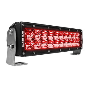Black Oak 10 Red LED Predator Hunting Light Bar  Combo Optics  Black Housing  Pro Series 30