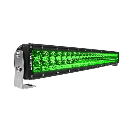 Black Oak 30 Curved Double Row Green LED Hog Hunting Light Bar  Combo Optics  Black Housing  Pro Series 30